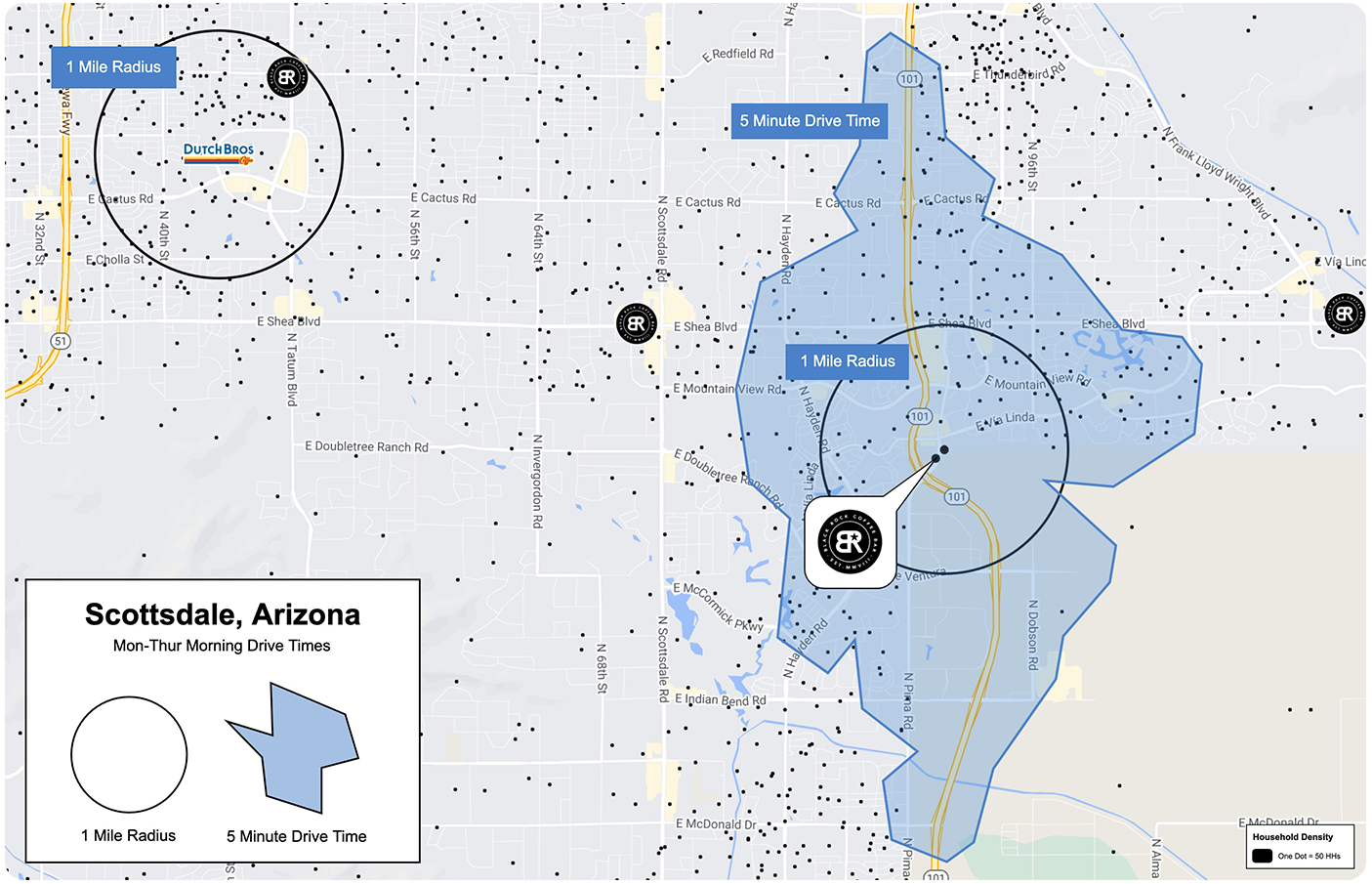 Arizona drive time map